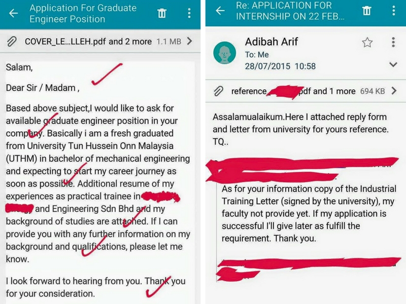 Surat Kepada Politeknik Ambilan Kerja Graduan