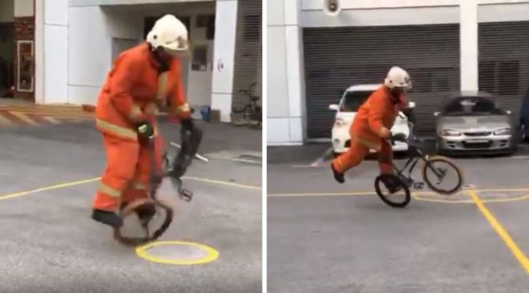Abam Bomba Tunjuk Aksi Main Basikal BMX, Netizen Beri Pujian