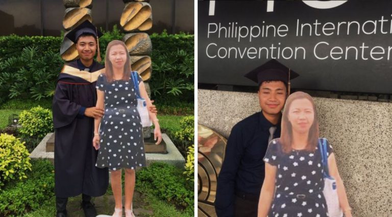 Lelaki Ini Bawa Standee Mirip Mendiang Ibu Di Hari Konvokesyen, Sayu Beb