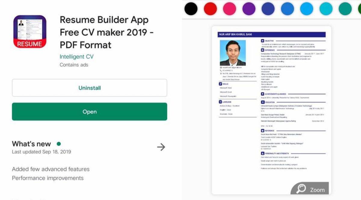 Cara Nak Buat Resume Guna Aplikasi Di Smartphone