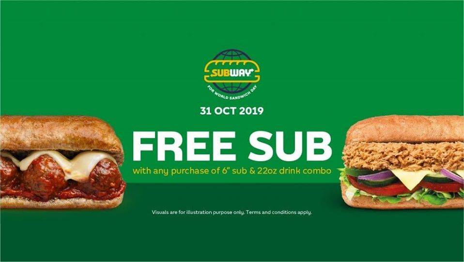 Subway Buat Promosi Beli Satu Percuma Satu Sandwich &#038; Minuman, Esok. Jom Serbu!