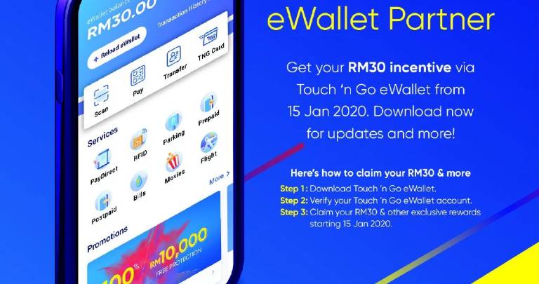 Korang Boleh Tebus RM30 Melalui e-Tunai Rakyat Di Touch n Go eWallet, Grab &#038; Boost Mulai Esok