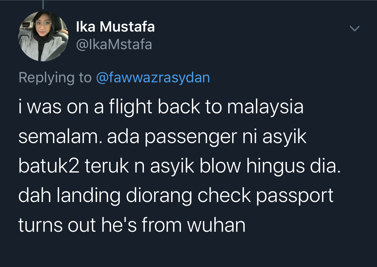 “Still Tak Nak Stop Pelancong China Masuk Malaysia?” Gadis Ini Kongsi Pengalaman &#8220;Ngeri&#8221; 1 Flight Dengan Warga Wuhan
