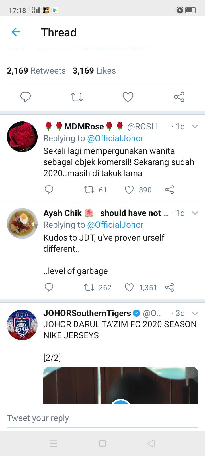 “Video Sampah”, Lancar Baju Jersi JDT Tapi  Pamer Seolah Wanita Hilang Maruah Diri