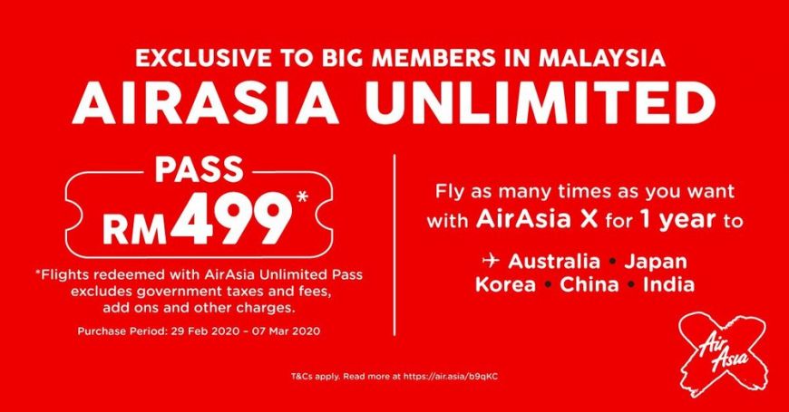 Air Asia Buat Promosi Tak Masuk Akal, Pas Penerbangan Tanpa Had Selama Setahun Hanya RM499!