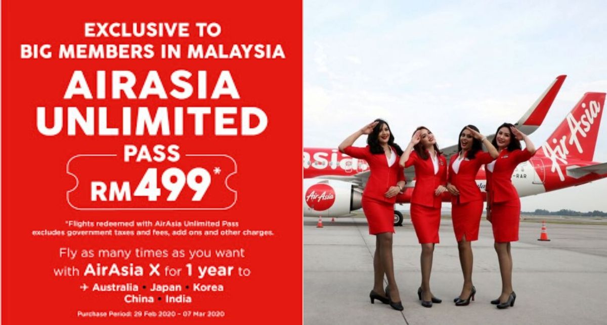 Air Asia Buat Promosi Tak Masuk Akal, Pas Penerbangan Tanpa Had Selama Setahun Hanya RM499!