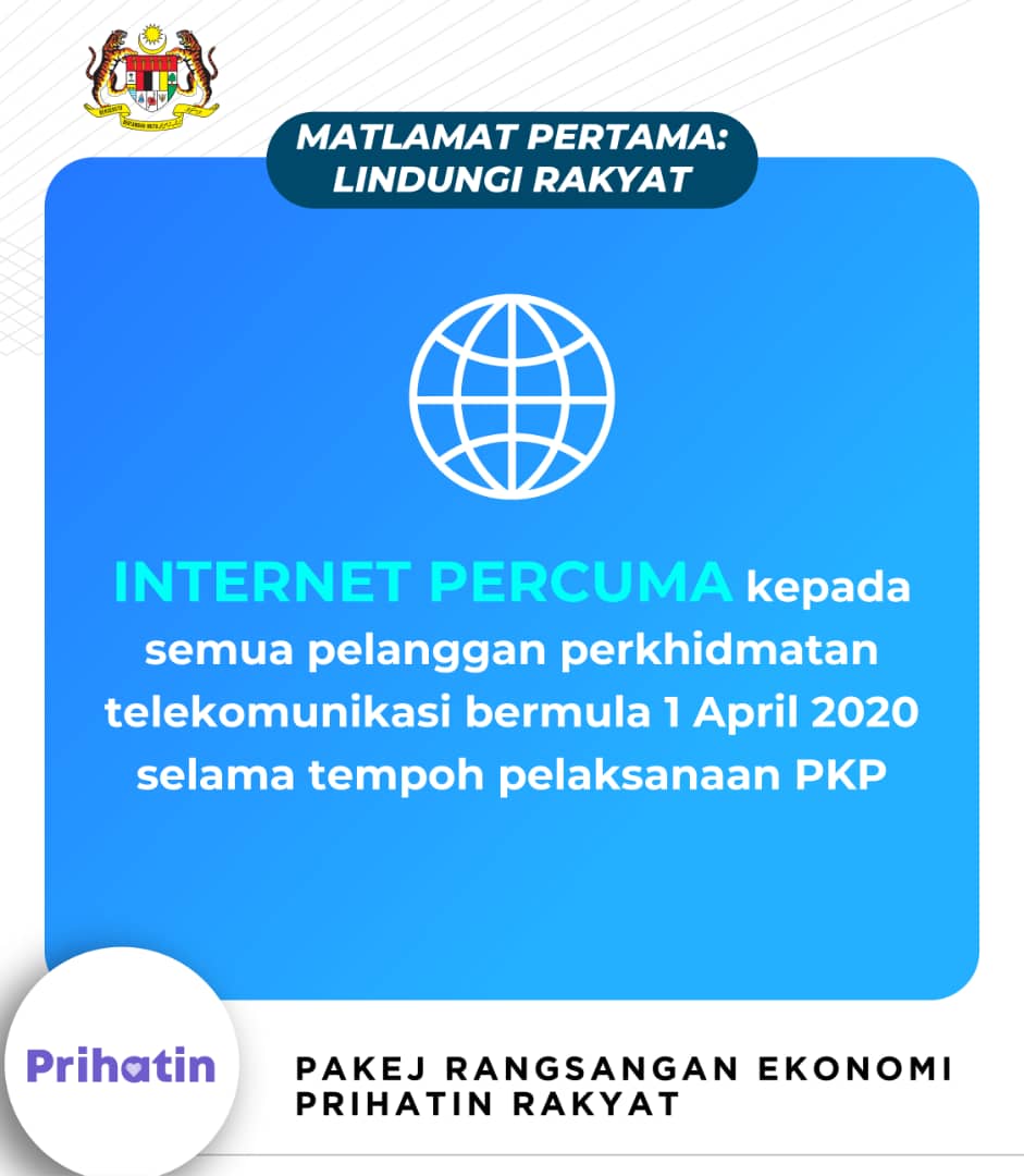 Wow, Internet Percuma Kelajuan Tinggi Untuk Semua Pascabayar Dan Prabayar Sepanjang PKP