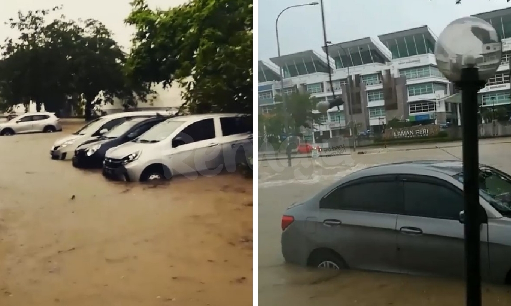 Banjir Kilat Di Shah Alam Sehari Sebelum Ramadan, Pemilik Kereta Terpaksa Redha