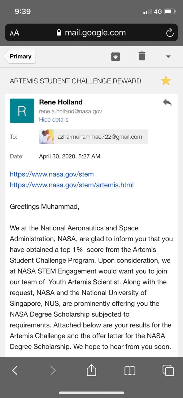 Bukan Biasa-Biasa, Remaja Terima Ucapan Tahniah Dari YB KJ Kerana Dapat Biasiswa NASA