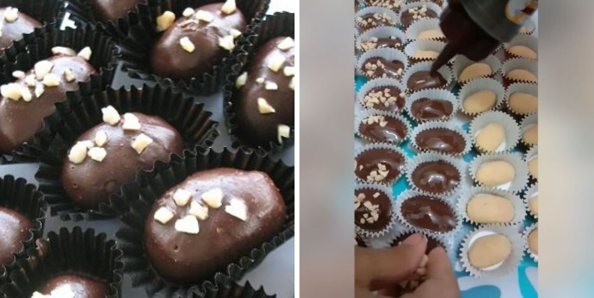 Cara  Senang Topping Almond London, Tangan Pun Tak Comot  Melekat Coklat