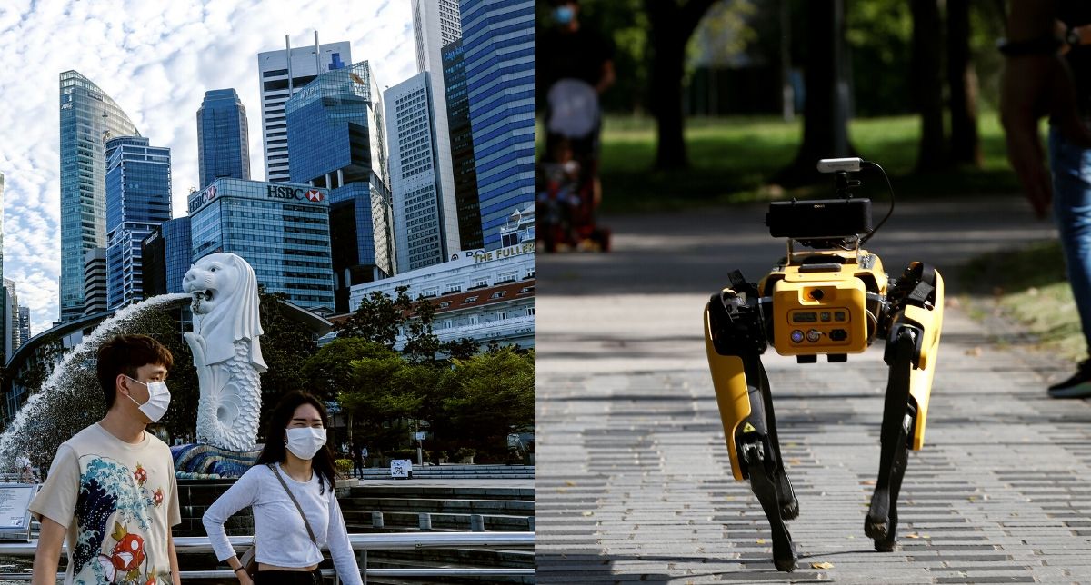 Canggih, Singapura Guna Robot Anjing Bantu Kerajaan Pantau Jarak Sosial