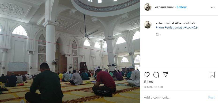 [ FOTO ] Masjid Di IPT Tempatan Perlahan-Lahan Terima Kunjungan Jemaah Tunai Solat Jumaat