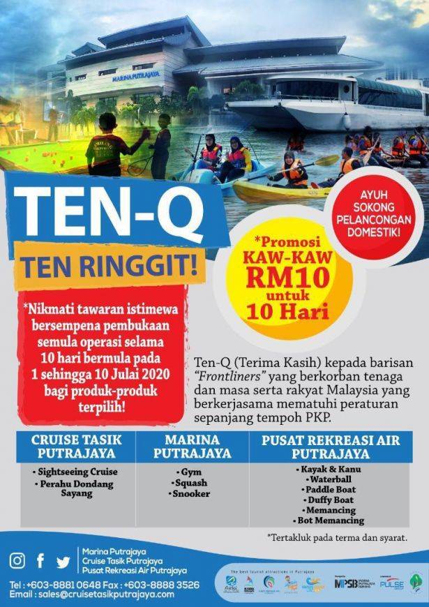 Promosi Pembukaan Semula, Aktiviti Air Di Putrajaya Hanya RM10!
