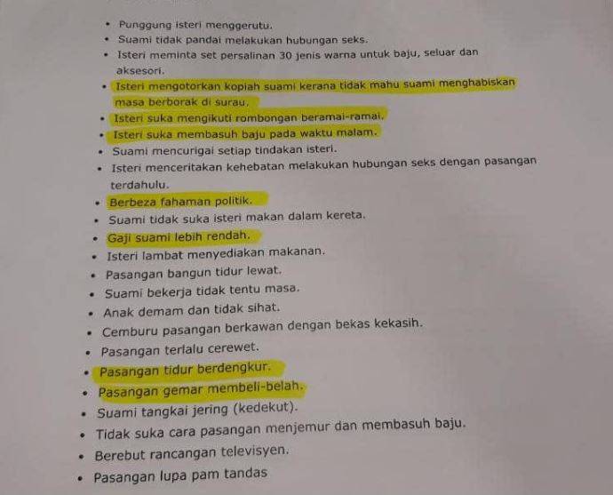 Dulu Punggung Gerutu Jadi Punca, Terkini Rendam Baju Lama Asbab Pasangan Muda  Bercerai