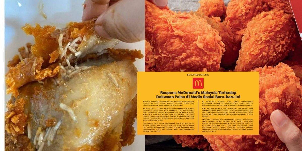 Isu Ayam Berulat! McDonald’s Nak Saman Pada Gadis & Netizen Beri Komen Buruk?