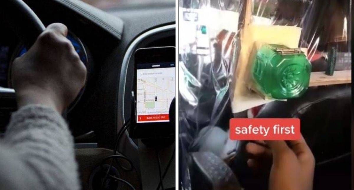 Kurangkan Risiko, Pemandu E-hailing Pasang Plastik Dalam Kereta Elak Covid-19