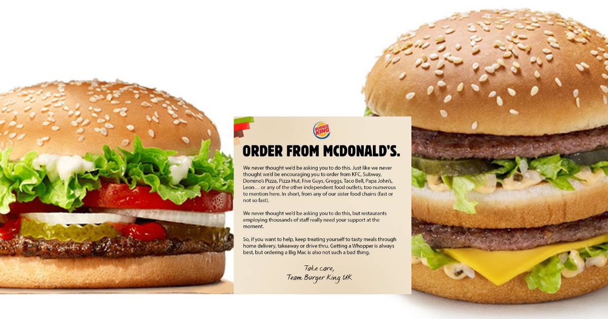 Burger King Merayu Suruh Beli McDonalds, Kesan Pandemik Sama Dipikul