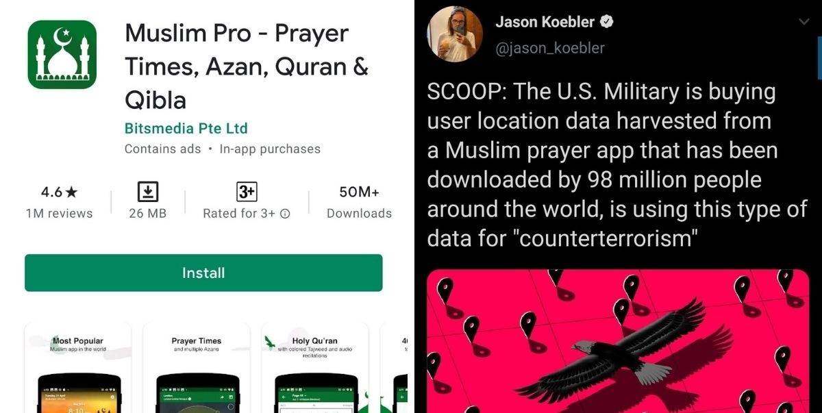 US Beli Aplikasi Muslim Pro, Tentera Amerika Miliki Data 98 Juta Pengguna Islam