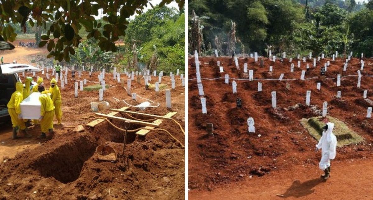Gara-Gara Terlalu Banyak, Mayat Pesakit COVID-19 Terpaksa ‘Tumpang’ Kubur