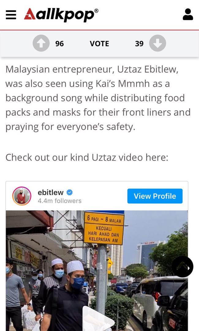 Ustaz Ebit Dapat Perhatian Media Korea, Guna Lagu Mmmh Sebagai Muzik Latar Di IG