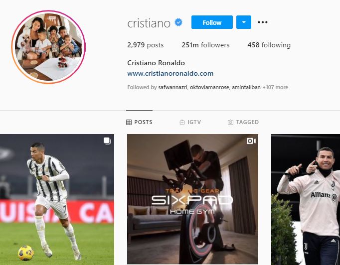 Cristiano Ronaldo Orang Pertama Di Dunia &#8216;Followers&#8217; Instagram Paling Ramai!