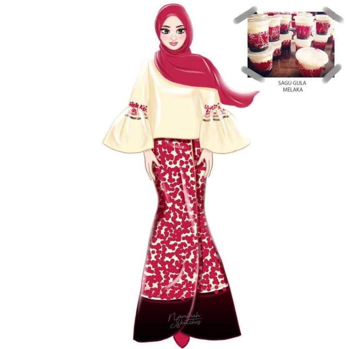 12 Idea Rekaan Baju Raya Inspirasi Daripada Juadah Makanan, Unik Tapi Menawan