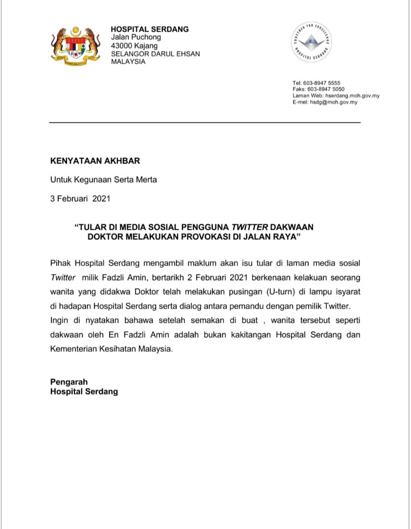 UPM Beri Respon Mengenai Staf Yang Didakwa Bertengkar Kerana Kesalahan Lalu Lintas