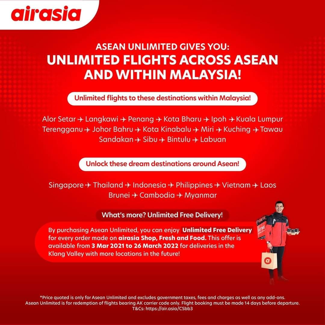 Syarikat Penerbangan Tambang Murah Tawar Pas AirAsia Asean Unlimited Dengan Harga RM599