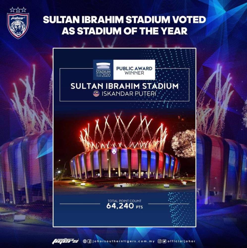 Kali Pertama Tercalon, ‘Stadium JDT’ Terus Menang Stadium Of The Year!