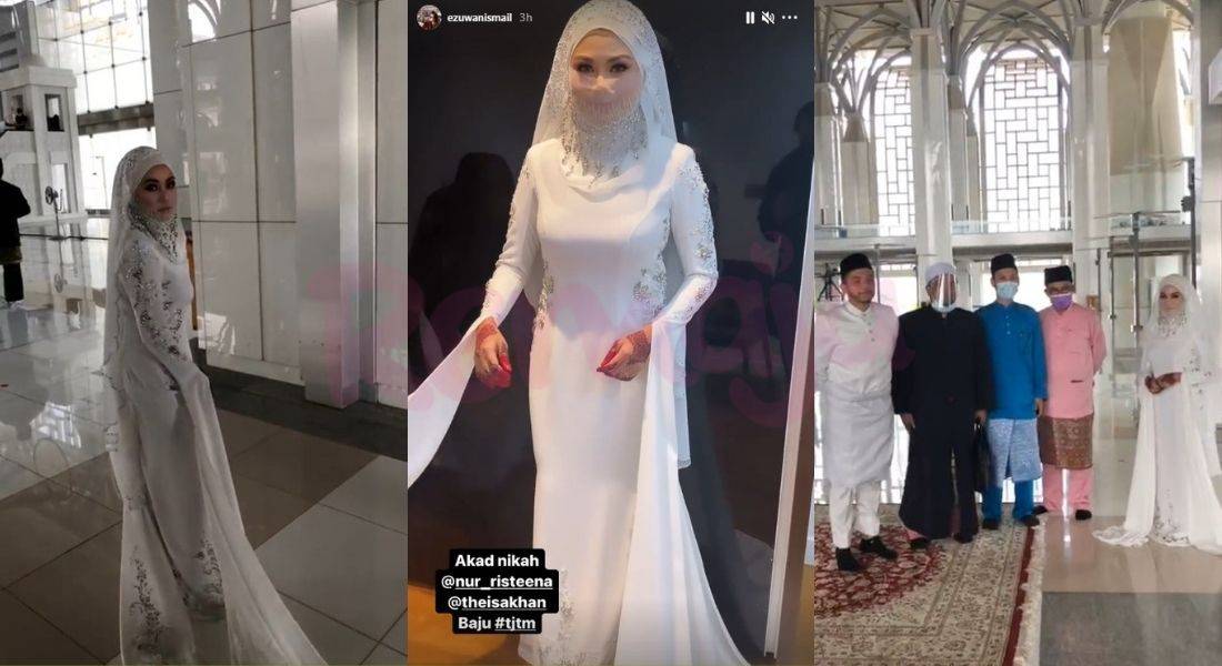 Siap Niqab Berperincikan Batu, Cantiknya Baju Nikah Risteena