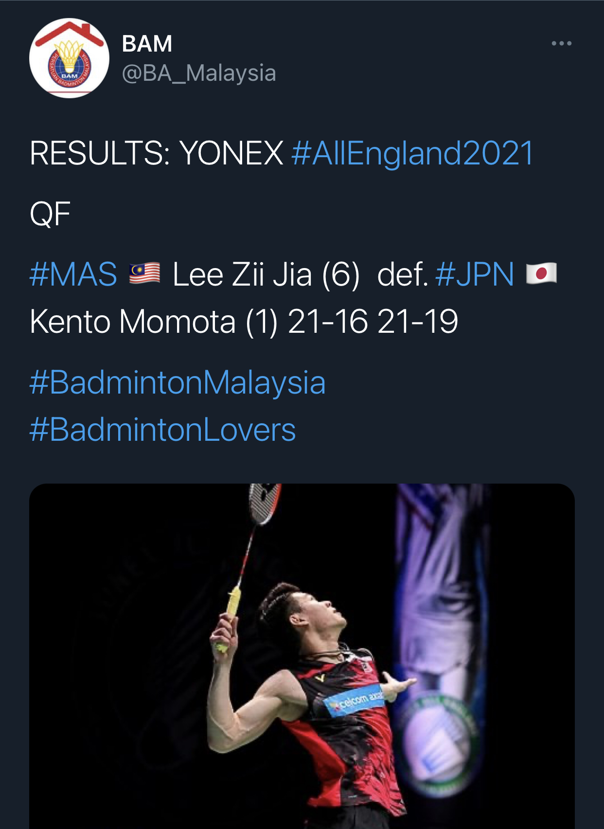 Lee Zii Jia Tundukkan Pemain Badminton No.1 Dunia Dan Terus Mara&#8230;