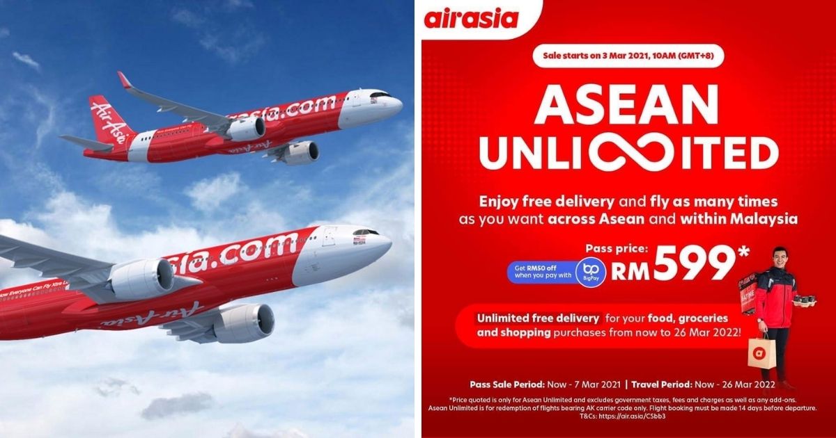 Syarikat Penerbangan Tambang Murah Tawar Pas AirAsia Asean Unlimited Dengan Harga RM599