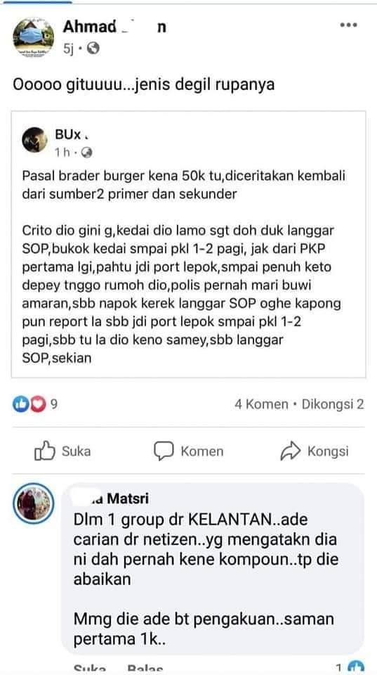 Satu Malaysia Kena ‘Game’ Dengan Abang Burger Yang Dikompaun RM50k?