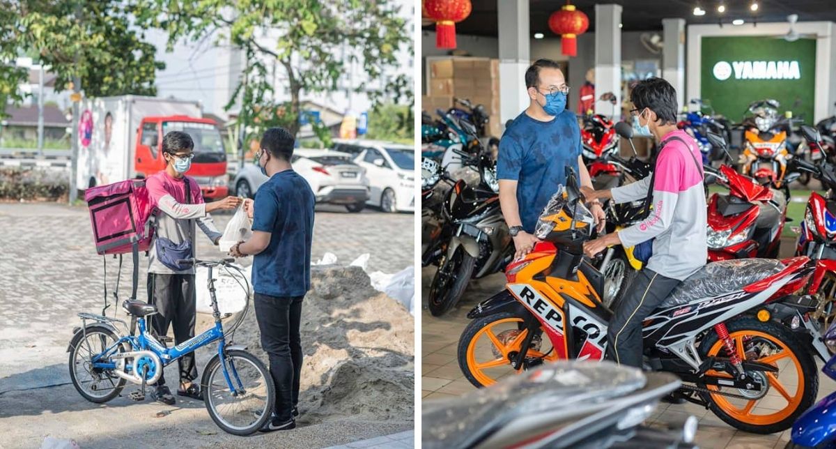 Berbasikal Cari Rezeki, Rider FoodPanda Dapat Motosikal. Netizen Pula Komen Mata Masuk Habuk