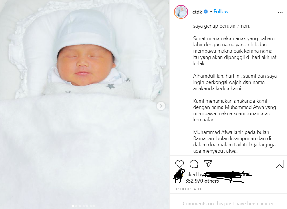 Muhammad Afwa Nama Pilihan Siti Nurhaliza &#038; Datuk K, Indahnya Maksud!