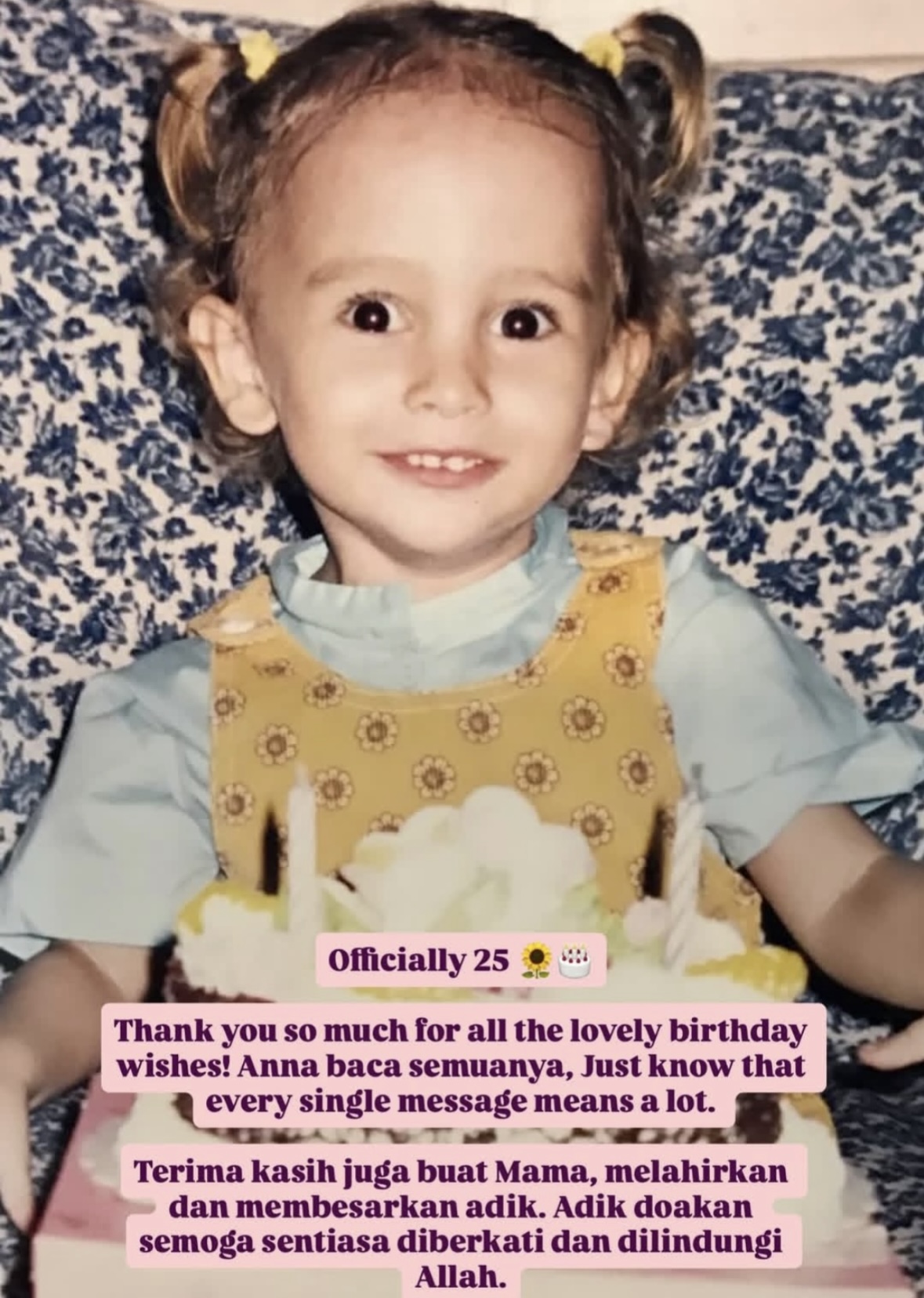 “Terima Kasih Mama Melahirkan & Membesarkan Adik, Semoga Mama Sentiasa Diberkati Allah” -Anna Jobling